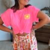 T shirt rose fluo - Modèle Ibiza