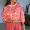 T shirt léopard rouge - Modèle Maya