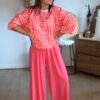 Pantalon fluide corail  - Modèle Lisa