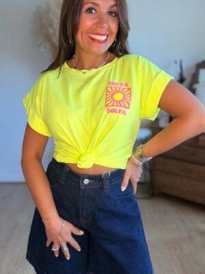 T shirt jaune fluo - Modèle Ibiza