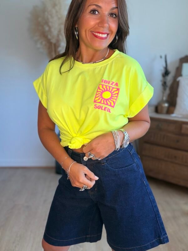 T shirt jaune fluo - Modèle Ibiza