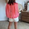 Blouse dos nu rayé rose - Modèle Maya