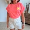 T shirt corail fluo - Modèle Ibiza