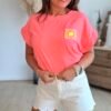 T shirt corail fluo - Modèle Ibiza