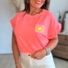 T shirt corail fluo - Modèle Ibiza
