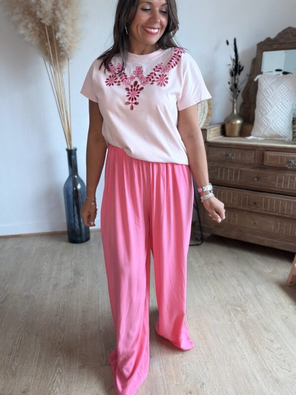 Pantalon fluide rose Fushia - Modèle Lisa