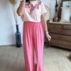 Pantalon fluide rose Fushia - Modèle Lisa