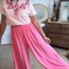 Pantalon fluide rose Fushia - Modèle Lisa