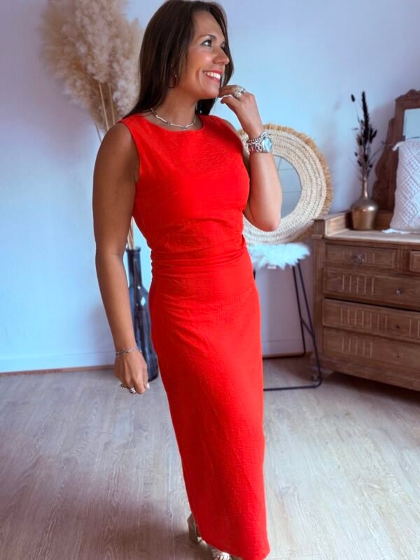 Robe rouge corail - Modèle Malone