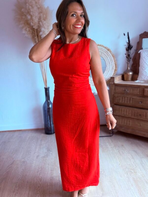Robe rouge corail - Modèle Malone