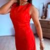 Robe rouge corail - Modèle Malone