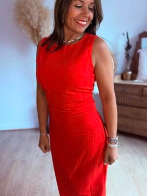Robe rouge corail - Modèle Malone