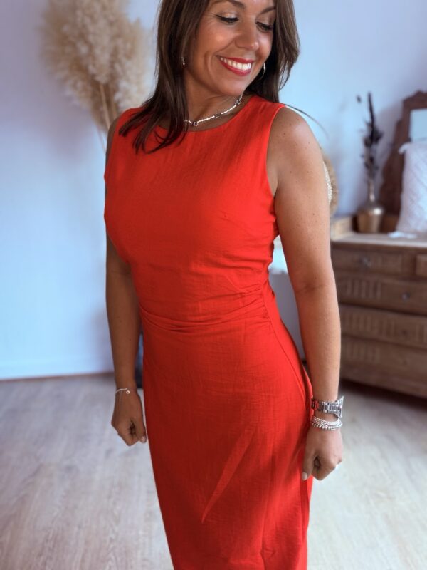 Robe rouge corail - Modèle Malone