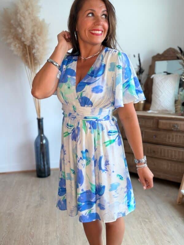 Robe imprimée bleu - Modèle Jess