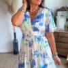 Robe imprimée bleu - Modèle Jess