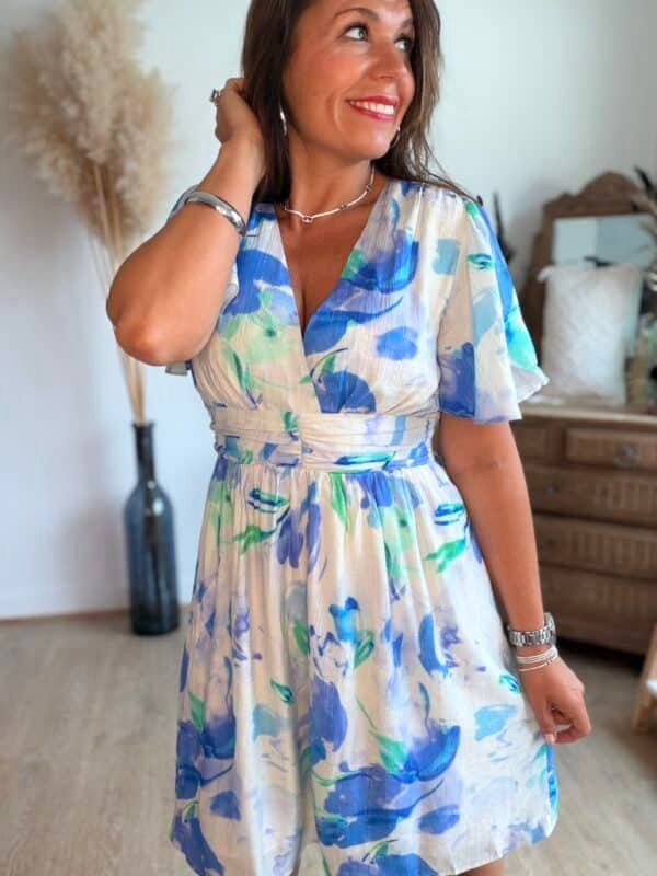 Robe imprimée bleu - Modèle Jess
