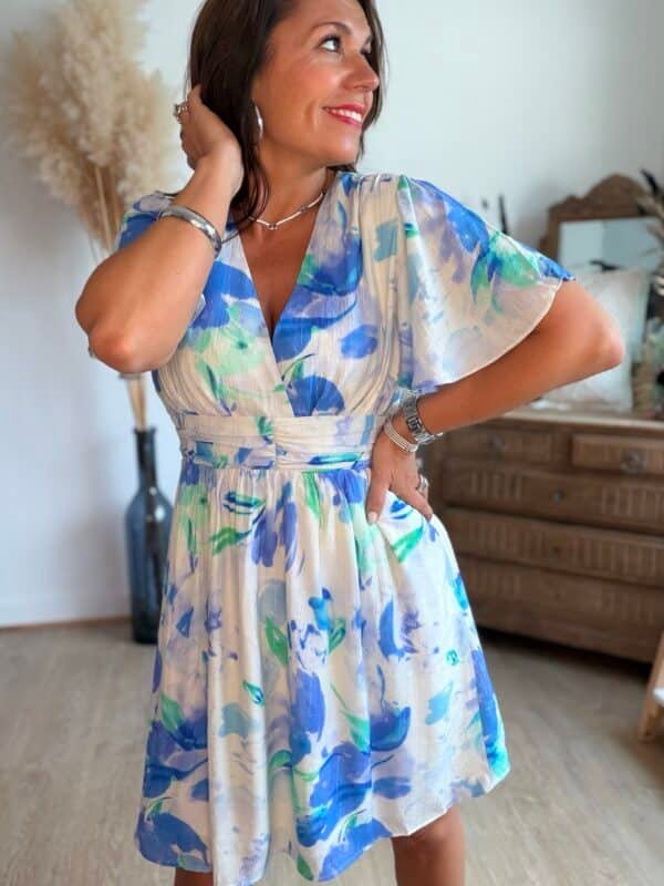 Robe imprimée bleu - Modèle Jess