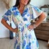 Robe imprimée bleu - Modèle Jess