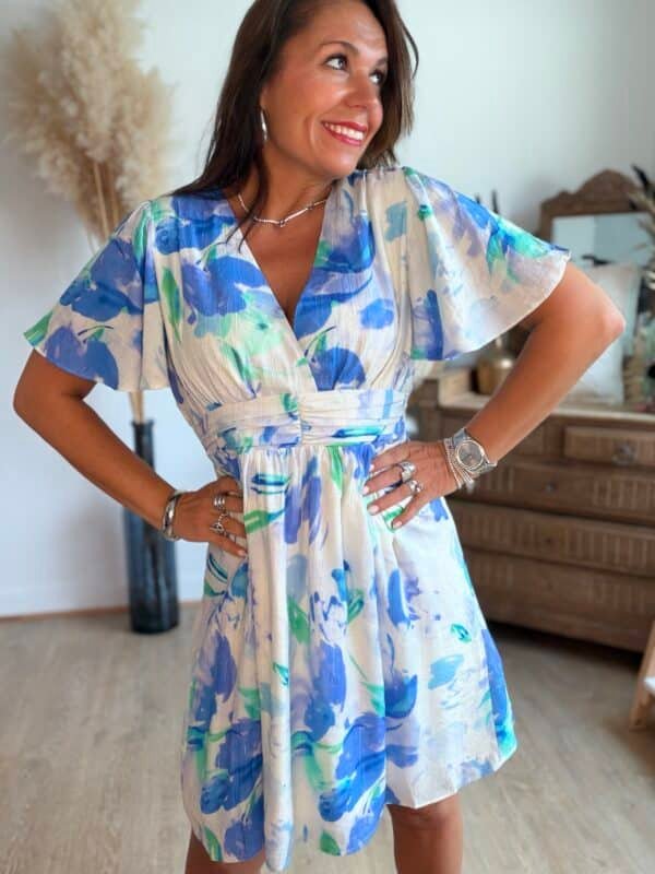 Robe imprimée bleu - Modèle Jess