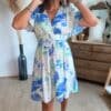 Robe imprimée bleu - Modèle Jess
