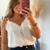 Top blanc broderie  - Modèle Tara