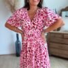 Robe imprimée léopard Fushia - Modèle Suzanne