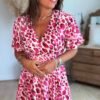 Robe imprimée léopard Fushia - Modèle Suzanne