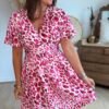 Robe imprimée léopard Fushia - Modèle Suzanne