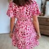 Robe imprimée léopard Fushia - Modèle Suzanne