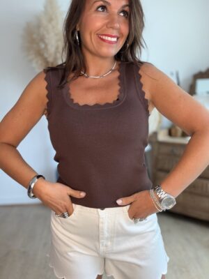 Top en maille marron - Modèle Charlotte