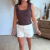 Top en maille marron - Modèle Charlotte
