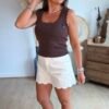 Top en maille marron - Modèle Charlotte