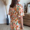 Robe longue imprimée orange - Modèle Noah