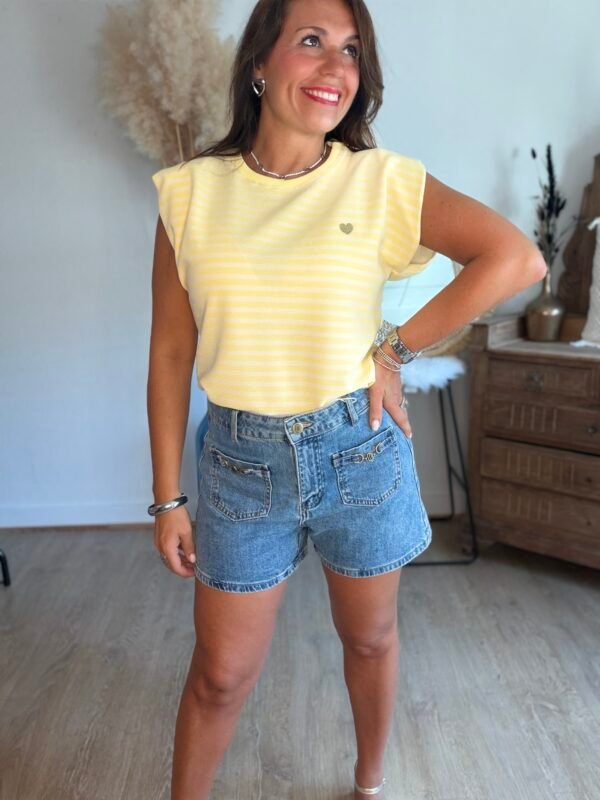 Short en jean poches plaquées - Modèle Serge
