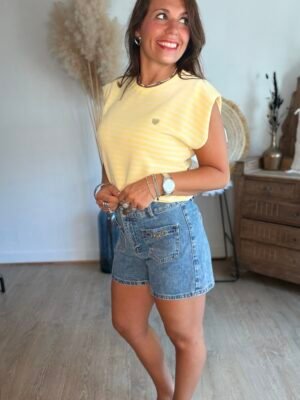 Short en jean poches plaquées - Modèle Serge