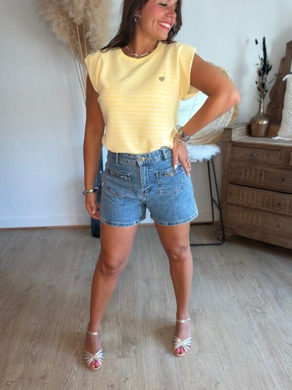 Short en jean poches plaquées - Modèle Serge
