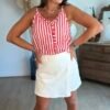 Jupe Short en jean blanc - Modèle Jadene
