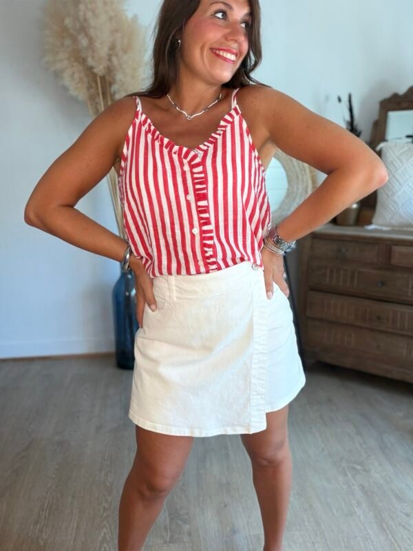 Jupe Short en jean blanc - Modèle Jadene