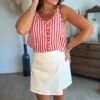 Jupe Short en jean blanc - Modèle Jadene