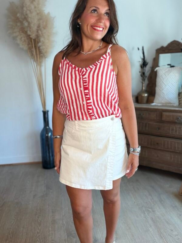 Jupe Short en jean blanc - Modèle Jadene