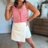 Jupe Short en jean blanc - Modèle Jadene