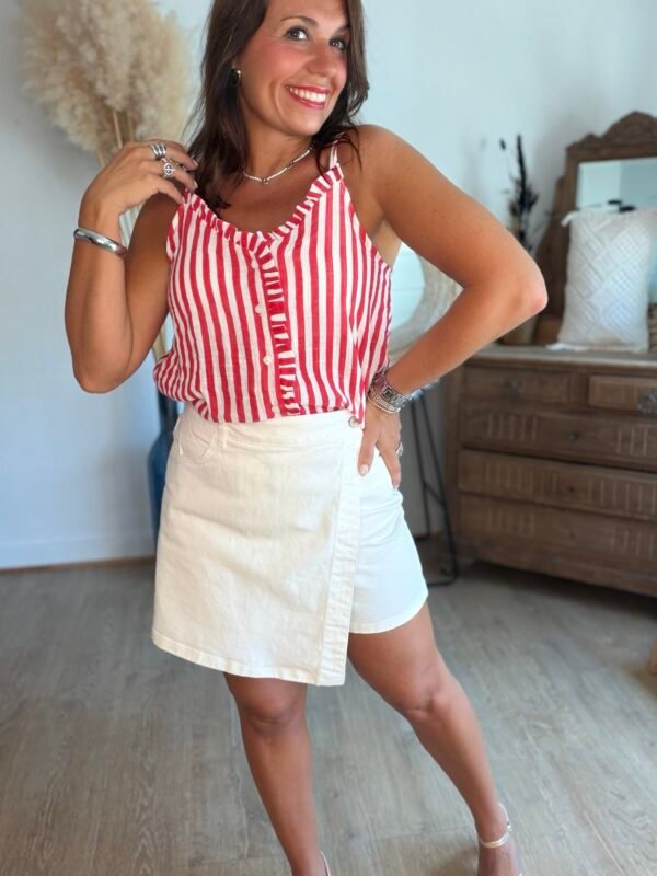 Jupe Short en jean blanc - Modèle Jadene