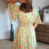 Robe fleurie verte - Modèle Talia