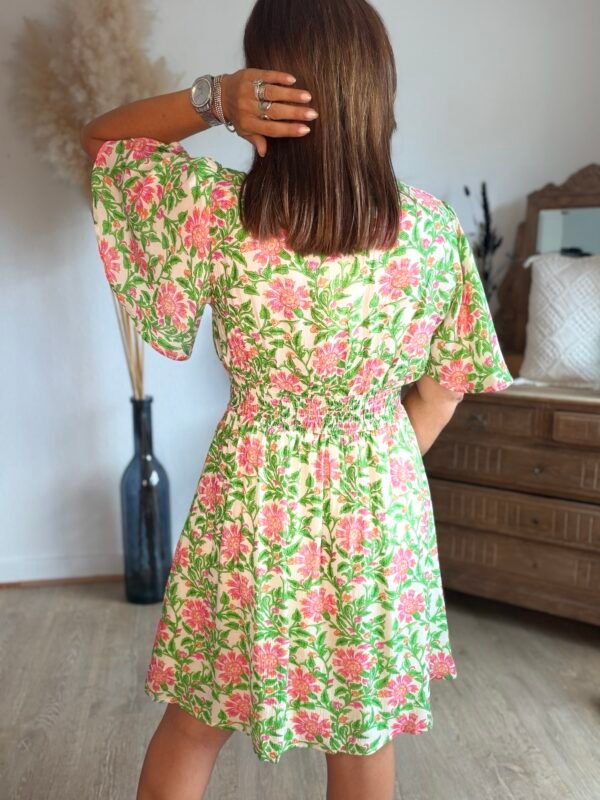 Robe fleurie verte - Modèle Talia