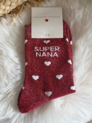 Chaussettes à paillettes - Modèle Super nana