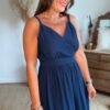 Robe longue bleu marine  - Modèle Isie