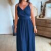 Robe longue bleu marine  - Modèle Isie