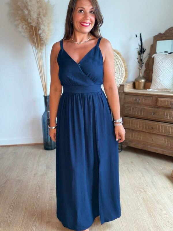 Robe longue bleu marine  - Modèle Isie