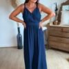 Robe longue bleu marine  - Modèle Isie