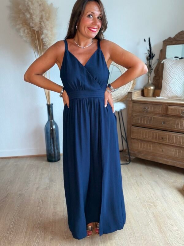 Robe longue bleu marine  - Modèle Isie